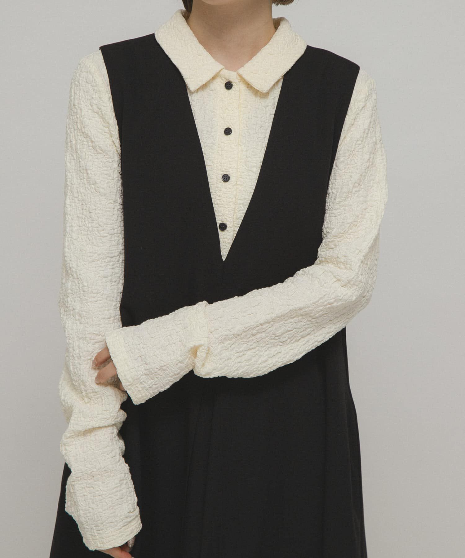  「ポコポコジャガードシャツ」|シャツ・ブラウス|アイボリー