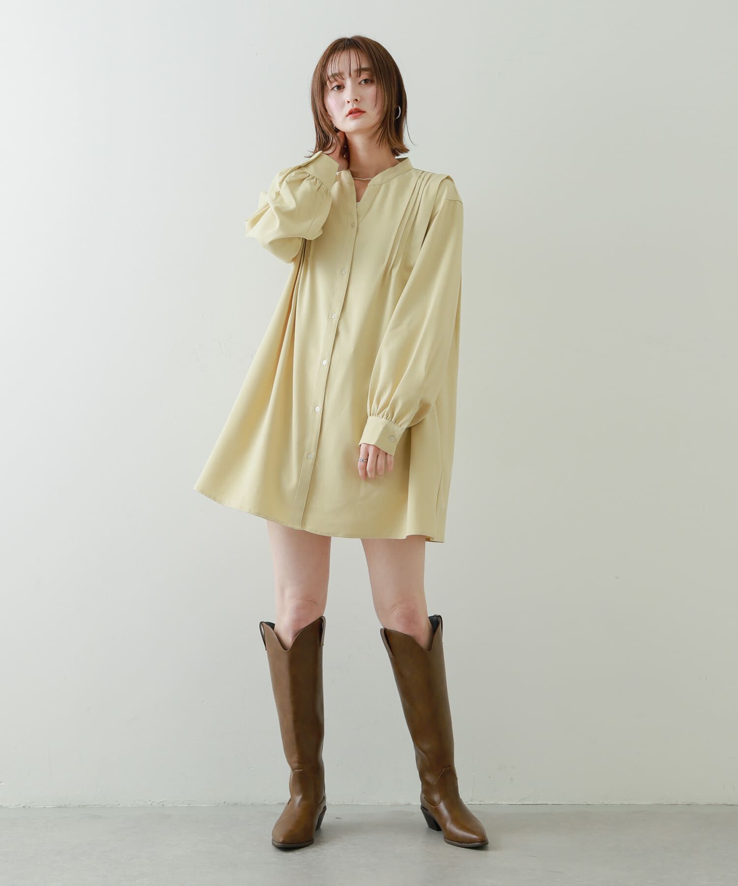 SENSE OF PLACE by URBAN RESEARCH「『Shortサイズあり』タックシャツワンピース」|ワンピース|