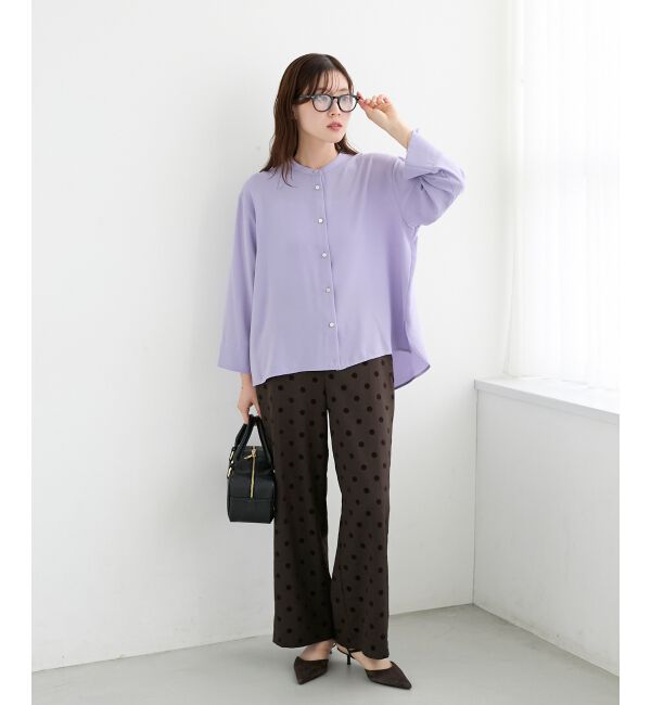  「2WAYジョーゼット長袖ブラウス」|シャツ・ブラウス|
