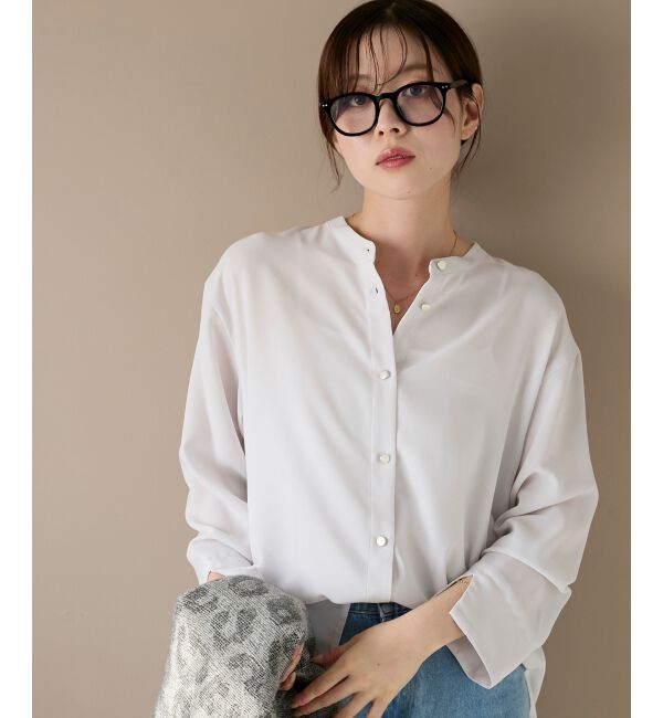  「2WAYジョーゼット長袖ブラウス」|シャツ・ブラウス|