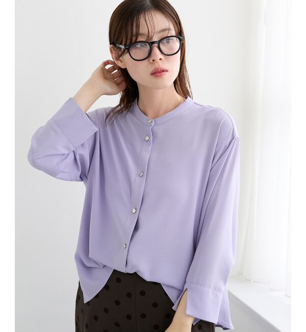  「2WAYジョーゼット長袖ブラウス」|シャツ・ブラウス|