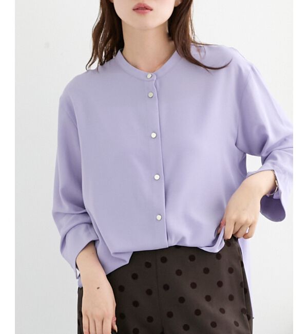  「2WAYジョーゼット長袖ブラウス」|シャツ・ブラウス|