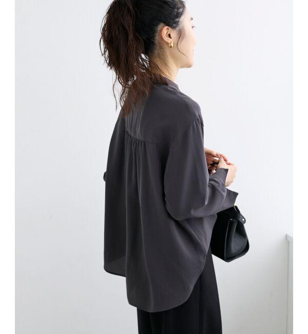  「2WAYジョーゼット長袖ブラウス」|シャツ・ブラウス|