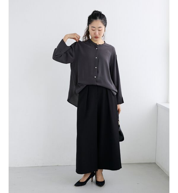  「2WAYジョーゼット長袖ブラウス」|シャツ・ブラウス|