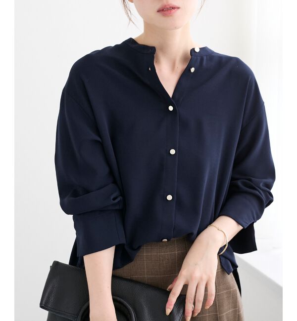  「2WAYジョーゼット長袖ブラウス」|シャツ・ブラウス|