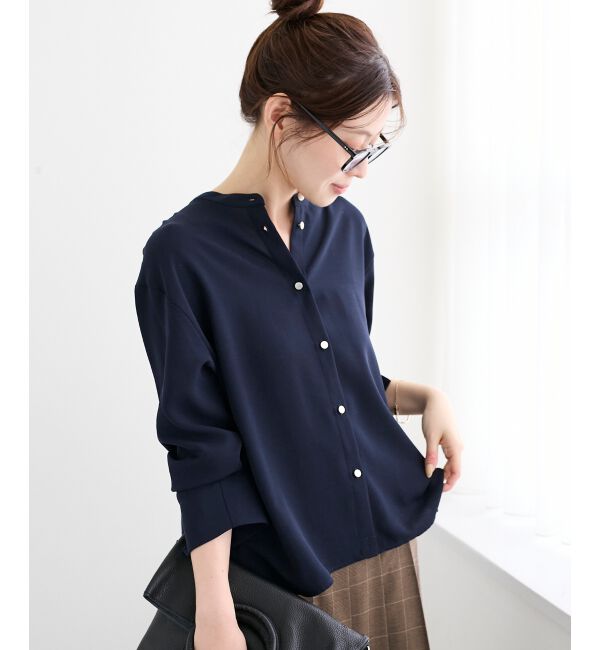  「2WAYジョーゼット長袖ブラウス」|シャツ・ブラウス|