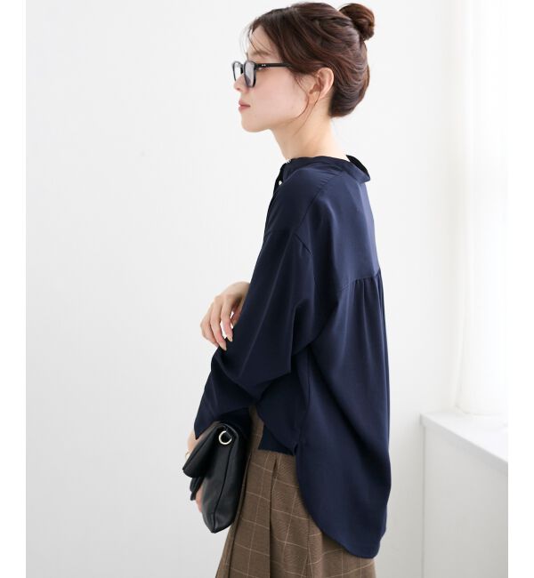  「2WAYジョーゼット長袖ブラウス」|シャツ・ブラウス|
