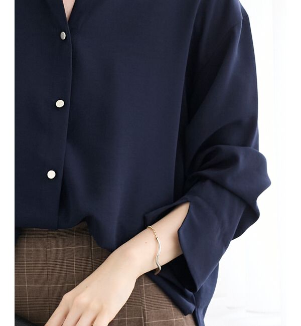  「2WAYジョーゼット長袖ブラウス」|シャツ・ブラウス|