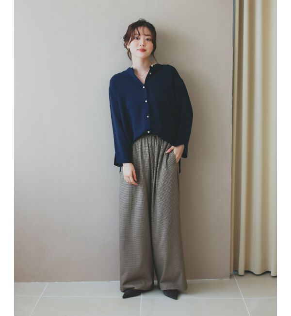  「2WAYジョーゼット長袖ブラウス」|シャツ・ブラウス|