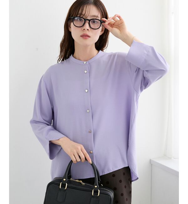  「2WAYジョーゼット長袖ブラウス」|シャツ・ブラウス|