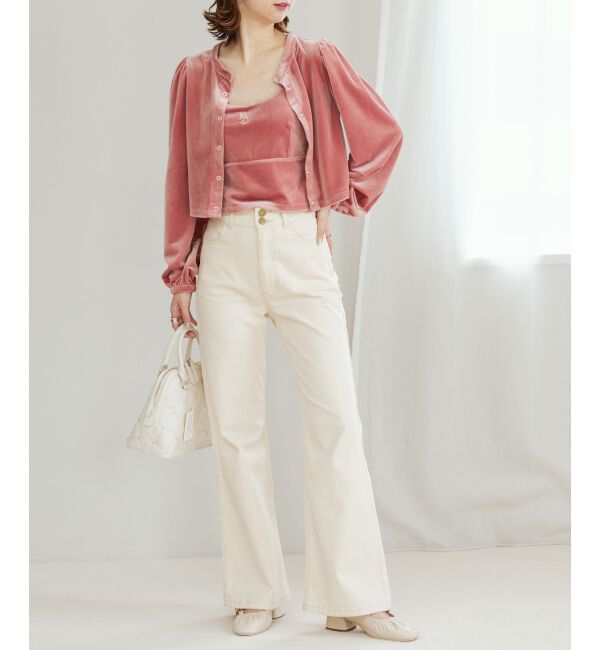 MAJESTICLEGON「キャミセットベロアカーディガン」|カーディガン|