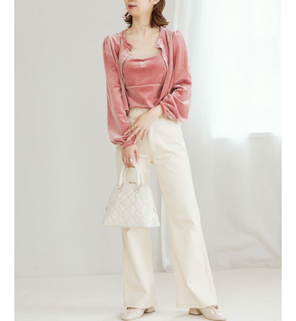 MAJESTICLEGON「キャミセットベロアカーディガン」|カーディガン|