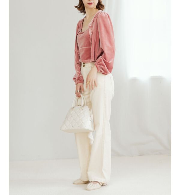 MAJESTICLEGON「キャミセットベロアカーディガン」|カーディガン|