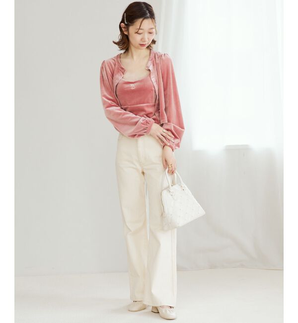 MAJESTICLEGON「キャミセットベロアカーディガン」|カーディガン|