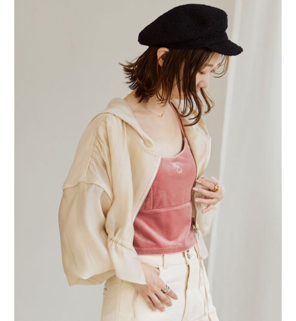 MAJESTICLEGON「キャミセットベロアカーディガン」|カーディガン|