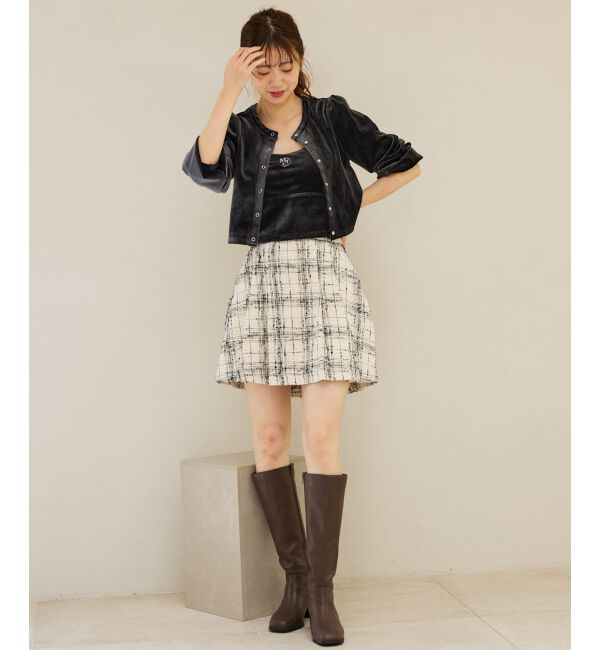 MAJESTICLEGON「キャミセットベロアカーディガン」|カーディガン|