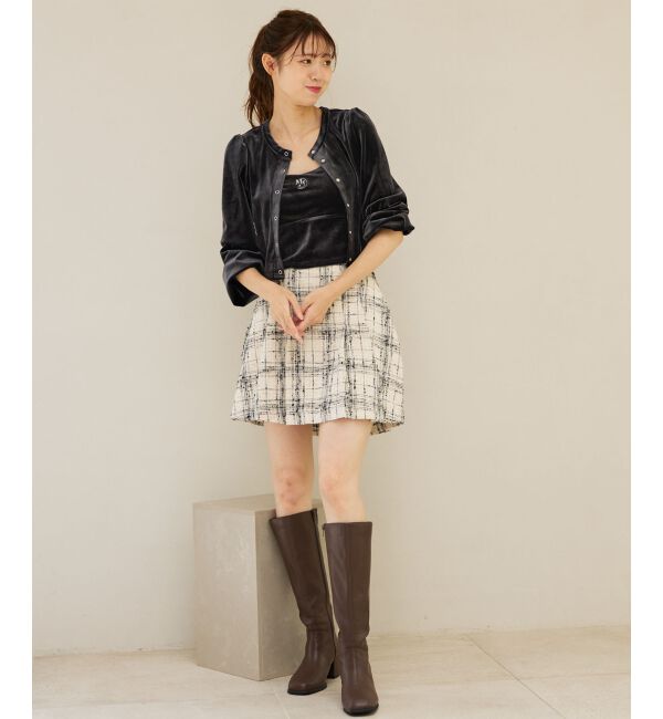 MAJESTICLEGON「キャミセットベロアカーディガン」|カーディガン|