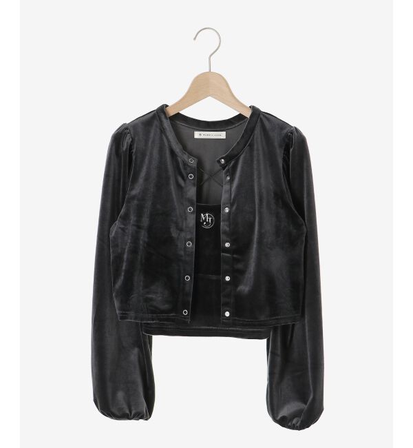 MAJESTICLEGON「キャミセットベロアカーディガン」|カーディガン|