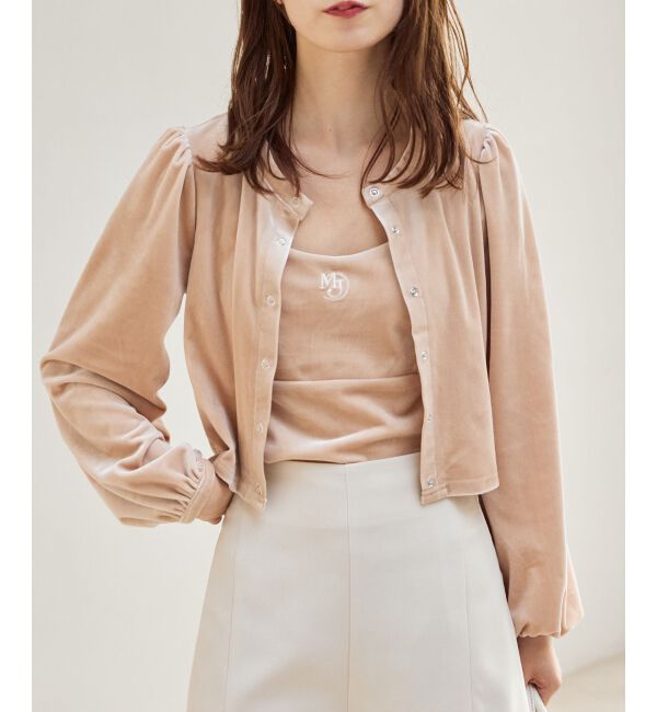 MAJESTICLEGON「キャミセットベロアカーディガン」|カーディガン|