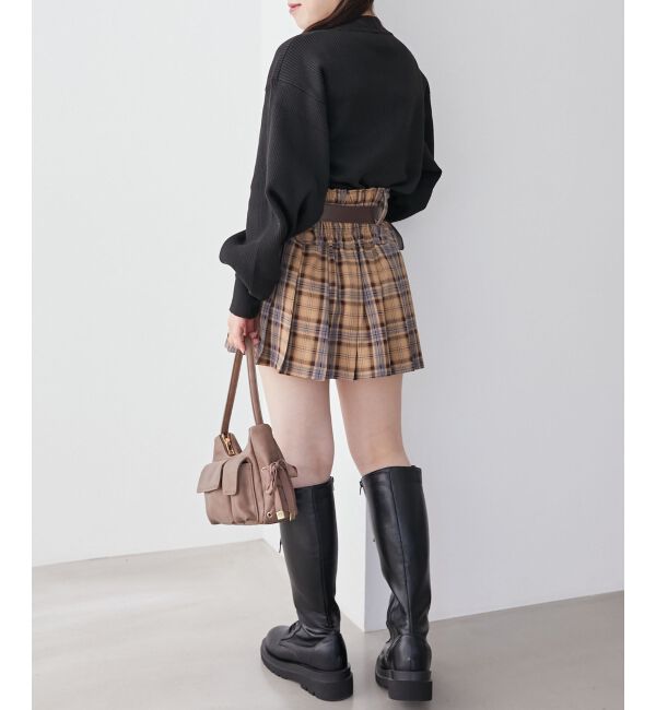 MAJESTICLEGON「太ベルトプリーツミニスカート」|スカート|