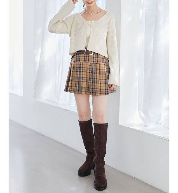 MAJESTICLEGON「太ベルトプリーツミニスカート」|スカート|