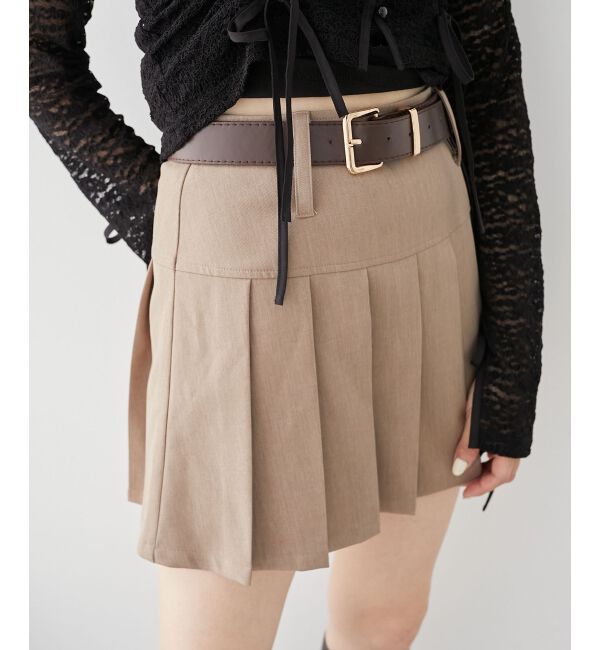 MAJESTICLEGON「太ベルトプリーツミニスカート」|スカート|
