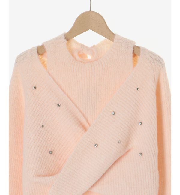  「オープンショルダーカシュクールニット」|ニット・セーター|