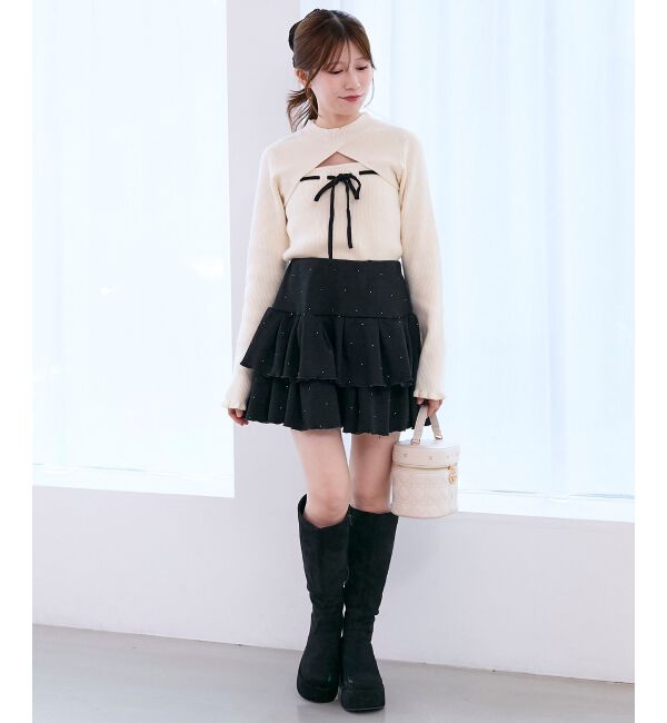  「デコルテオープンリボンニット」|ニット・セーター|