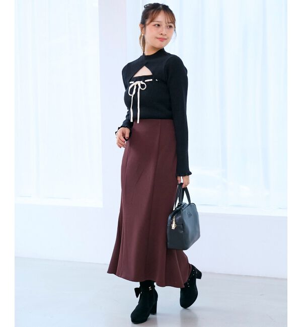  「デコルテオープンリボンニット」|ニット・セーター|