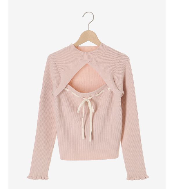  「デコルテオープンリボンニット」|ニット・セーター|