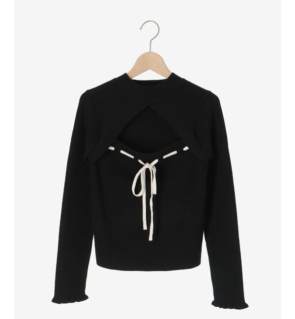  「デコルテオープンリボンニット」|ニット・セーター|