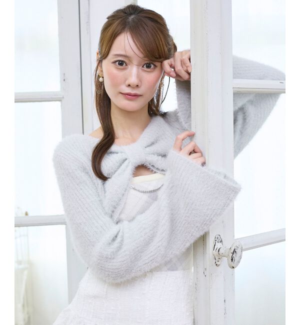  「&infin;リボンボレロドッキングニット」|ニット・セーター|