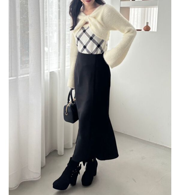  「&infin;リボンボレロドッキングニット」|ニット・セーター|