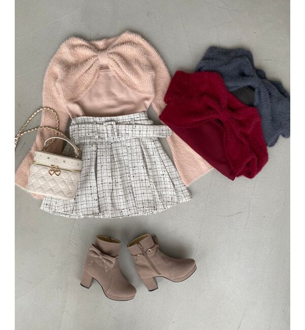  「&infin;リボンボレロドッキングニット」|ニット・セーター|