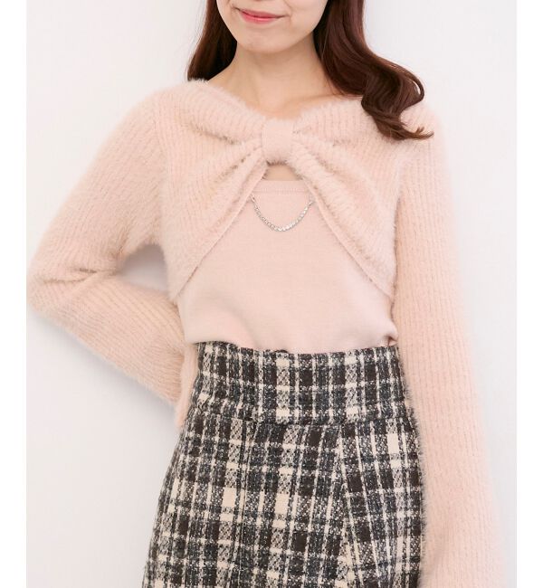  「&infin;リボンボレロドッキングニット」|ニット・セーター|