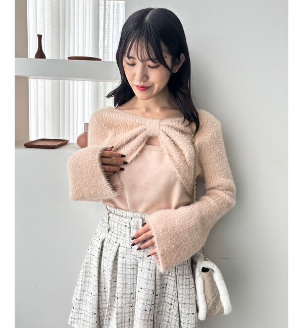  「&infin;リボンボレロドッキングニット」|ニット・セーター|