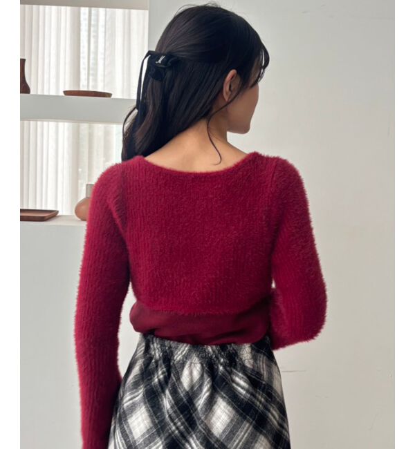  「&infin;リボンボレロドッキングニット」|ニット・セーター|