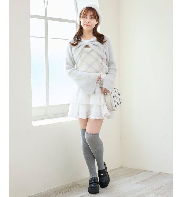  「&infin;リボンボレロドッキングニット」|ニット・セーター|