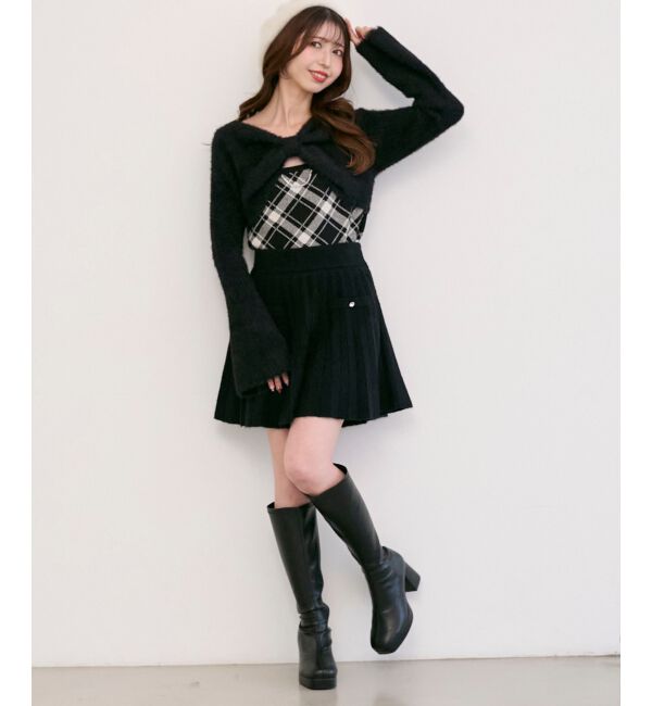  「&infin;リボンボレロドッキングニット」|ニット・セーター|