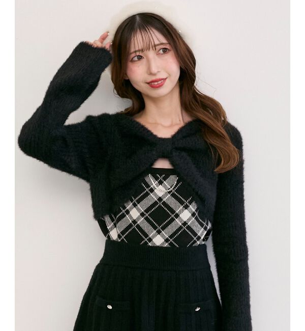  「&infin;リボンボレロドッキングニット」|ニット・セーター|