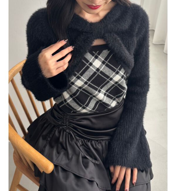  「&infin;リボンボレロドッキングニット」|ニット・セーター|