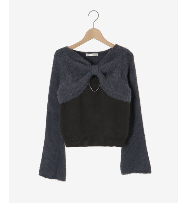  「&infin;リボンボレロドッキングニット」|ニット・セーター|