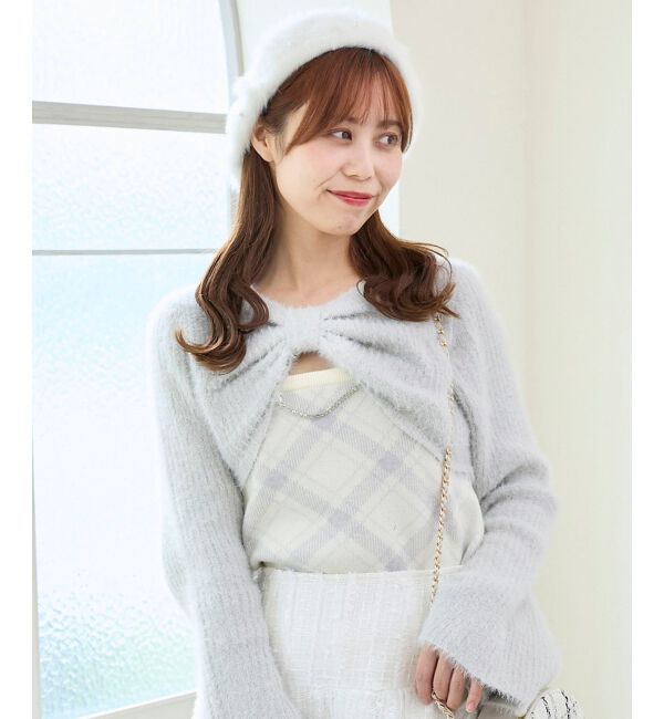  「&infin;リボンボレロドッキングニット」|ニット・セーター|