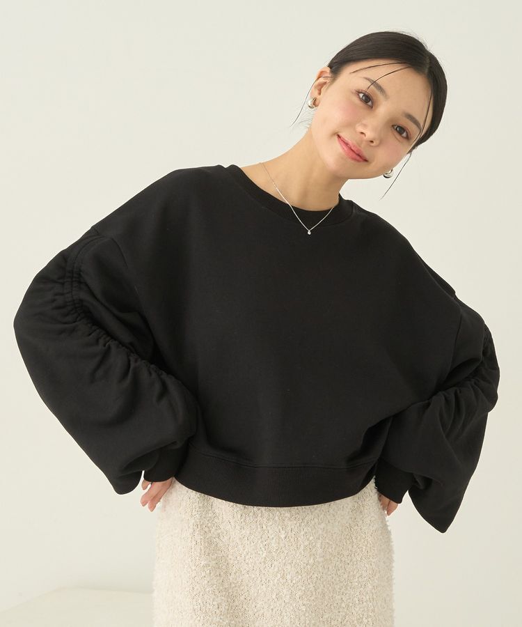 earth music&ecology「ドロストスリーブスウェット」|スウェット・ジャージ|Black