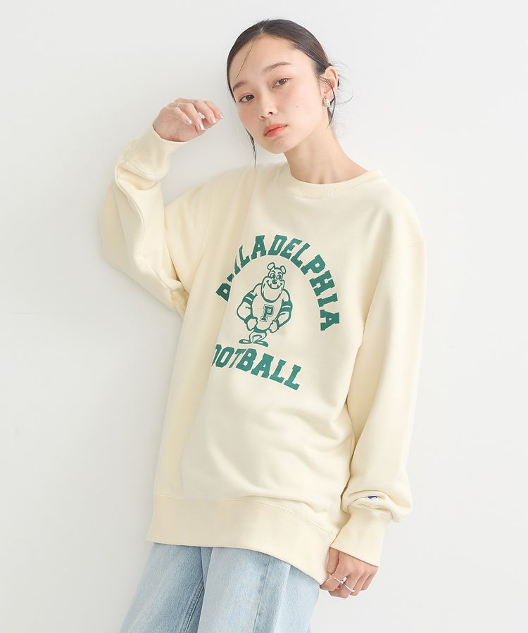 earth music&ecology「チャンピオン　emaeプリント裏毛プルオーバー」|スウェット・ジャージ|