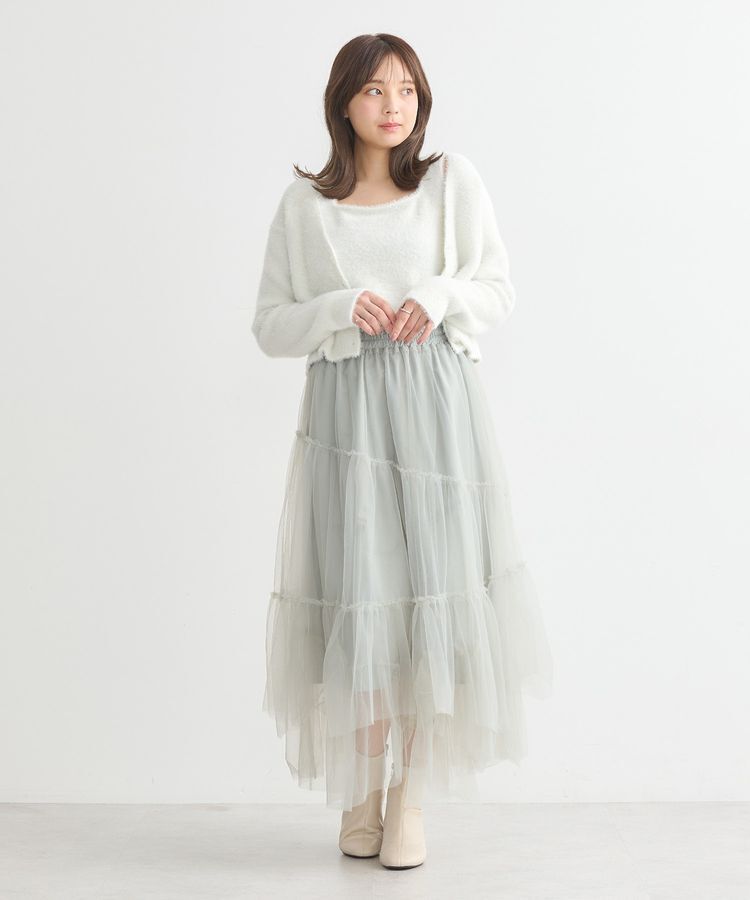 earth music&ecology「SET2点ラメフェザーカーディガン+インナー」|カーディガン|