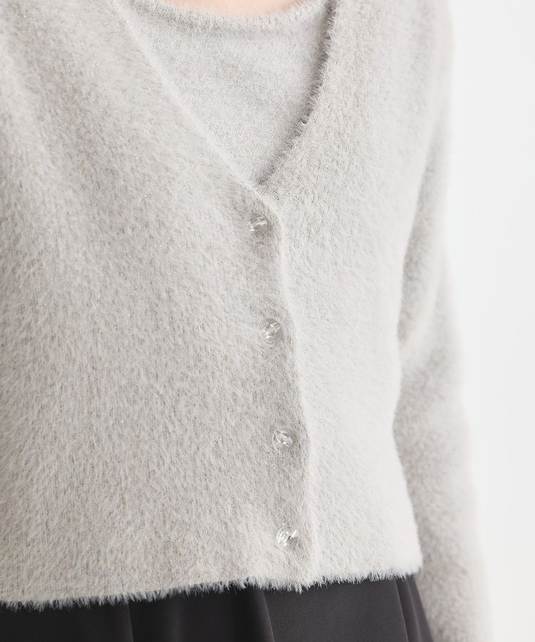 earth music&ecology「SET2点ラメフェザーカーディガン+インナー」|カーディガン|