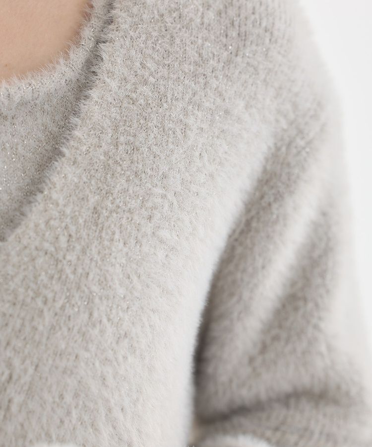 earth music&ecology「SET2点ラメフェザーカーディガン+インナー」|カーディガン|