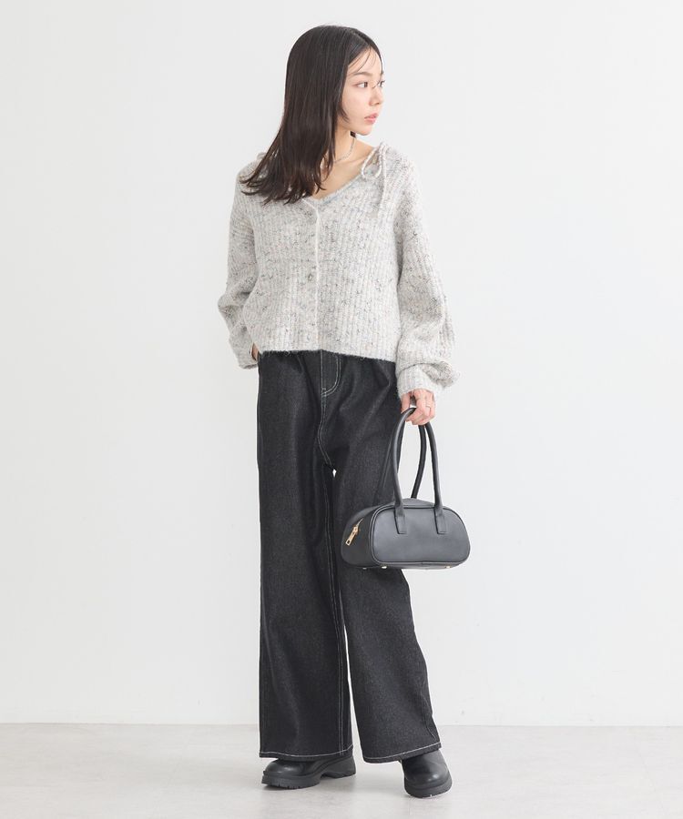 earth music&ecology「SET2点ショートカーディガン+肩リボンキャミソール」|カーディガン|