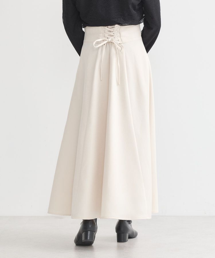 earth music&ecology「バックレースアップスカート」|フレア|Ivory